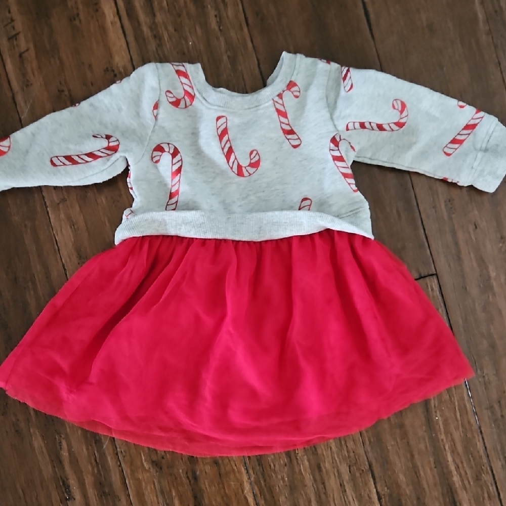 12 Month Candy Cane Christmas Dress